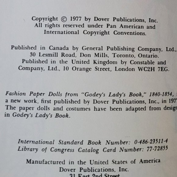 Vintage Godley's Lady Book Paper Dolls from 1840-1854 w/ 7 DOLLS & 50 COSTUMES - Picture 3 of 13